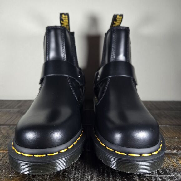 Dr. Martens Wincox Womens Size 6 Chelsea Buckle Harness Boots Black Leather - Picture 3 of 11